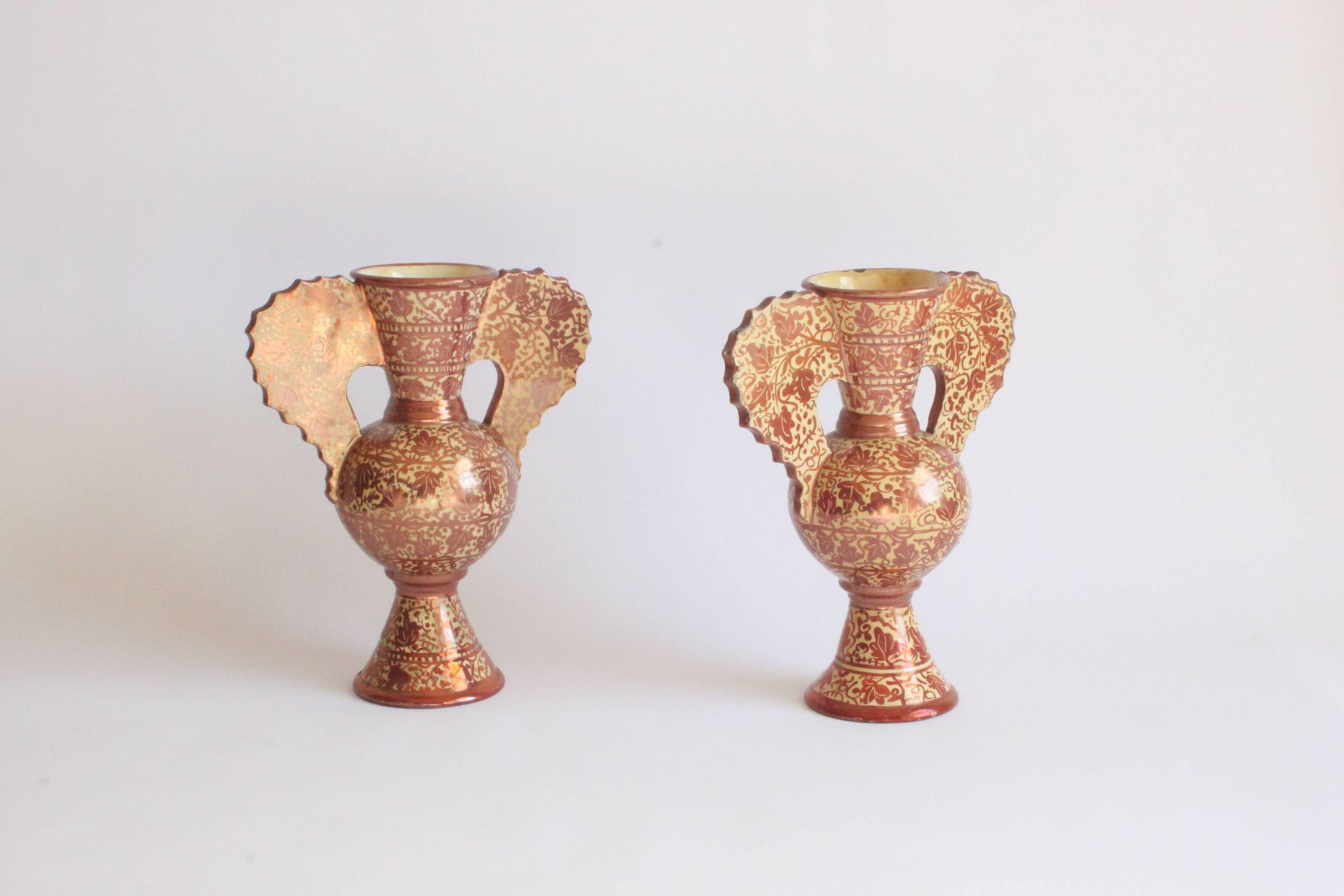Vases Néoclassiques Espagnols en Cuivre Lustré, 19e