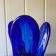 Murano style cobalt blue blown glass vase