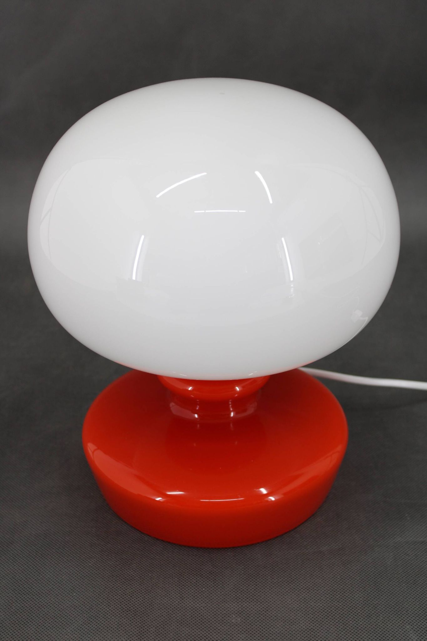 1970s Stepan Tabery Opaline Glass Mushroom Table Lamp, Czechoslovakia
