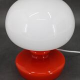 Lampe de table champignon en verre opalin Stepan Tabery des années 1970, Tchécoslovaquie