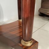 Gueridon Empire with columns, tripod, grey marble plateau