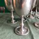 Silver-plated metal stemmed glasses