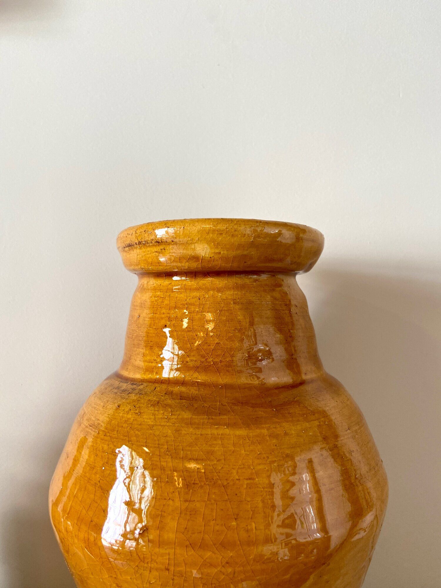Ochre glazed ceramic vase