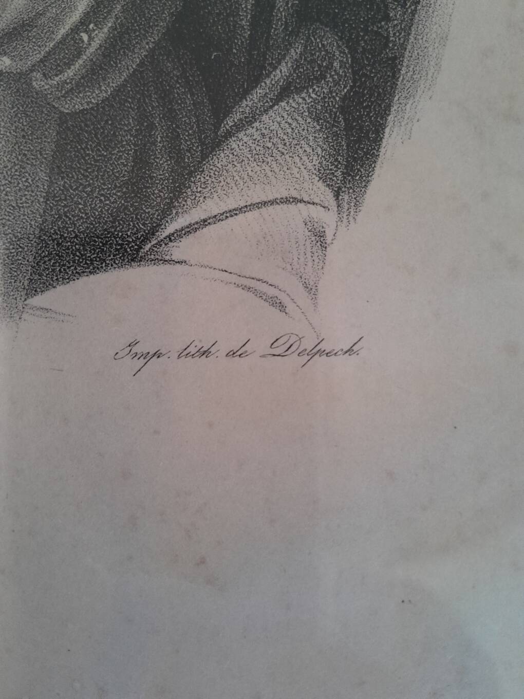 Old Lithograph Hortense by Delpech