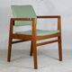 Scandinavian armchair, wood and imitation leather, circa 1975