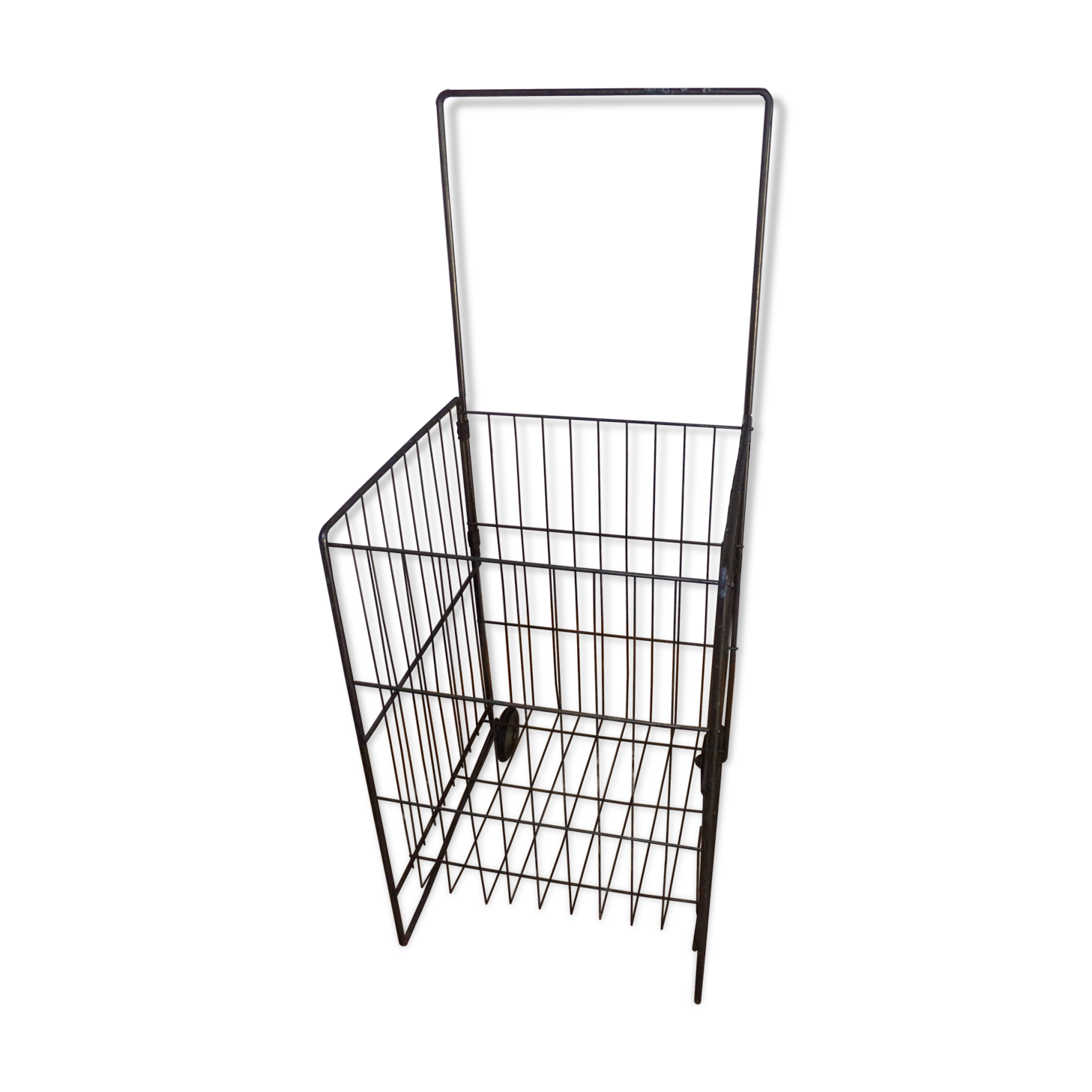 Metal cart on vintage wheels