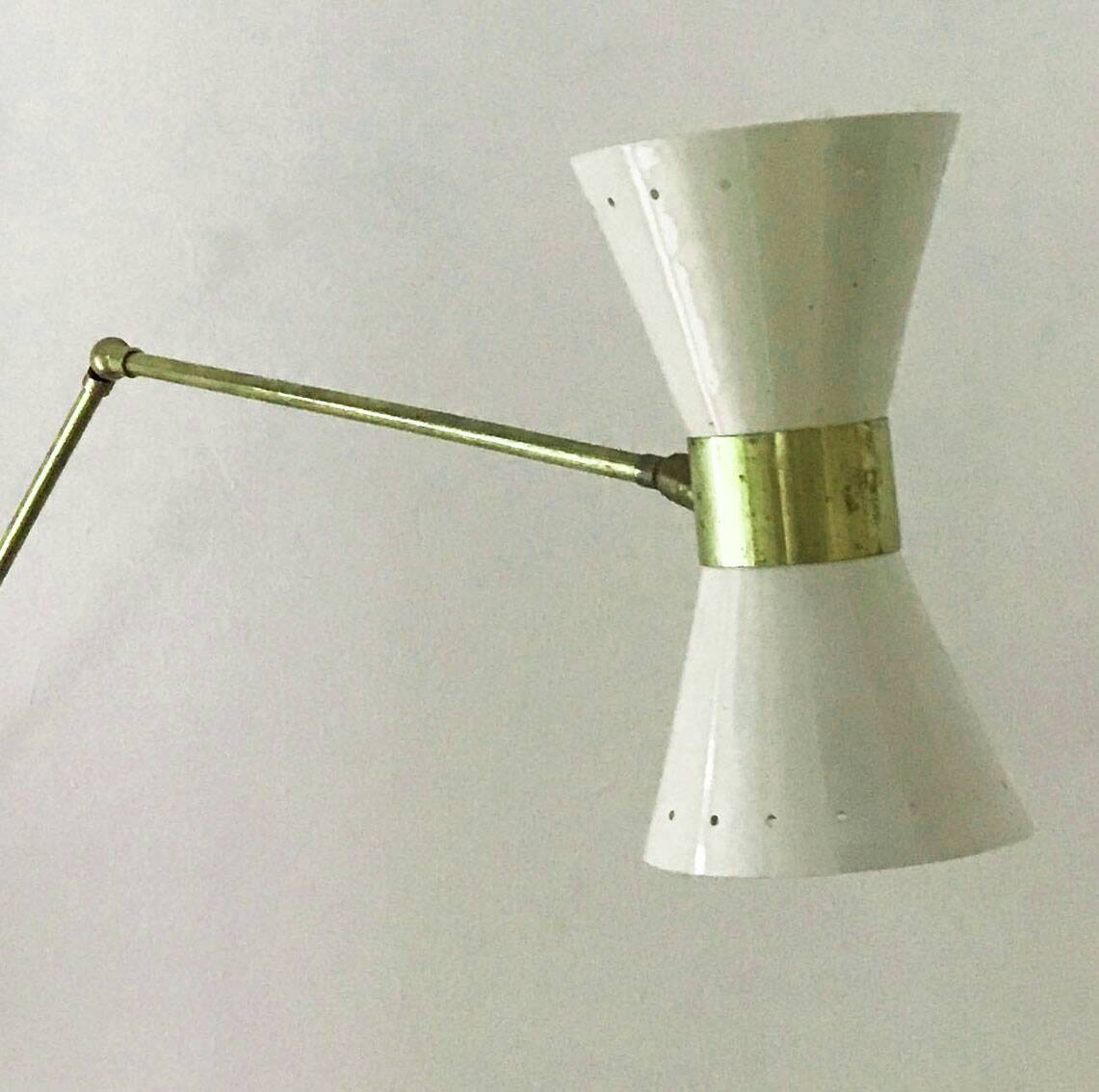 Italian articulated wall light diabolo design 50s