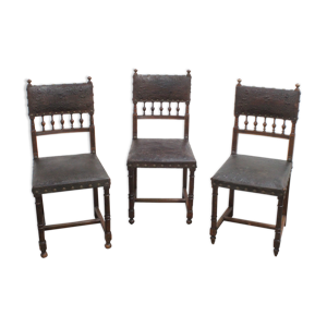 Ensemble de 3 chaises Renaissance