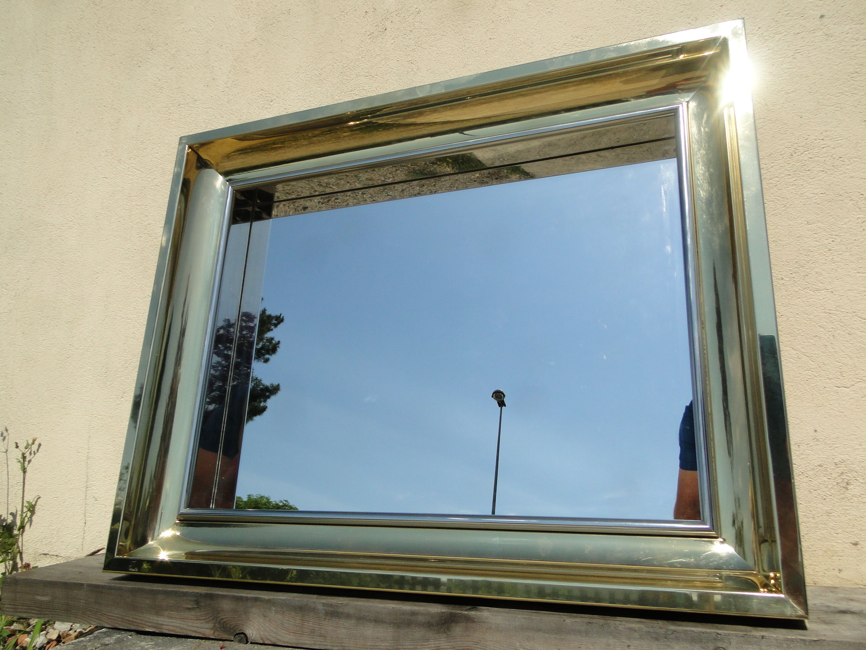 Vintage brass mirror 1970 France