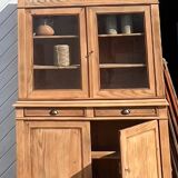 Antique 2-part sideboard in raw solid wood