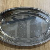 Oval tray in silver metal