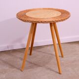 Mid century rattan coffe table by Jan Kalous for ÚLUV, 1960´s, Czechoslovakia
