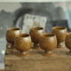 Lot of 6 cups or glasses vintage stoneware mazagrans