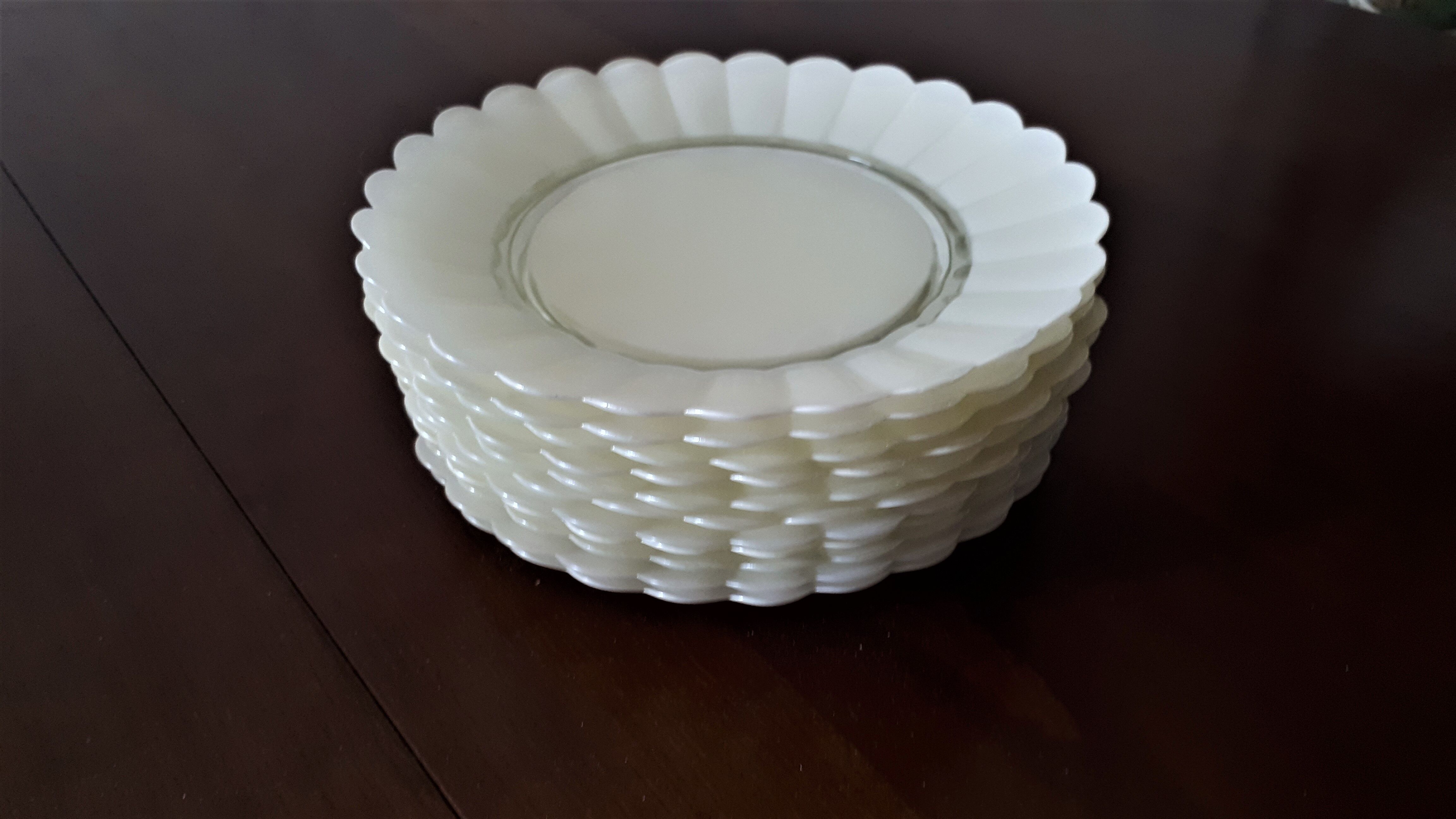 Set of 6 DURALEX glass dessert plates