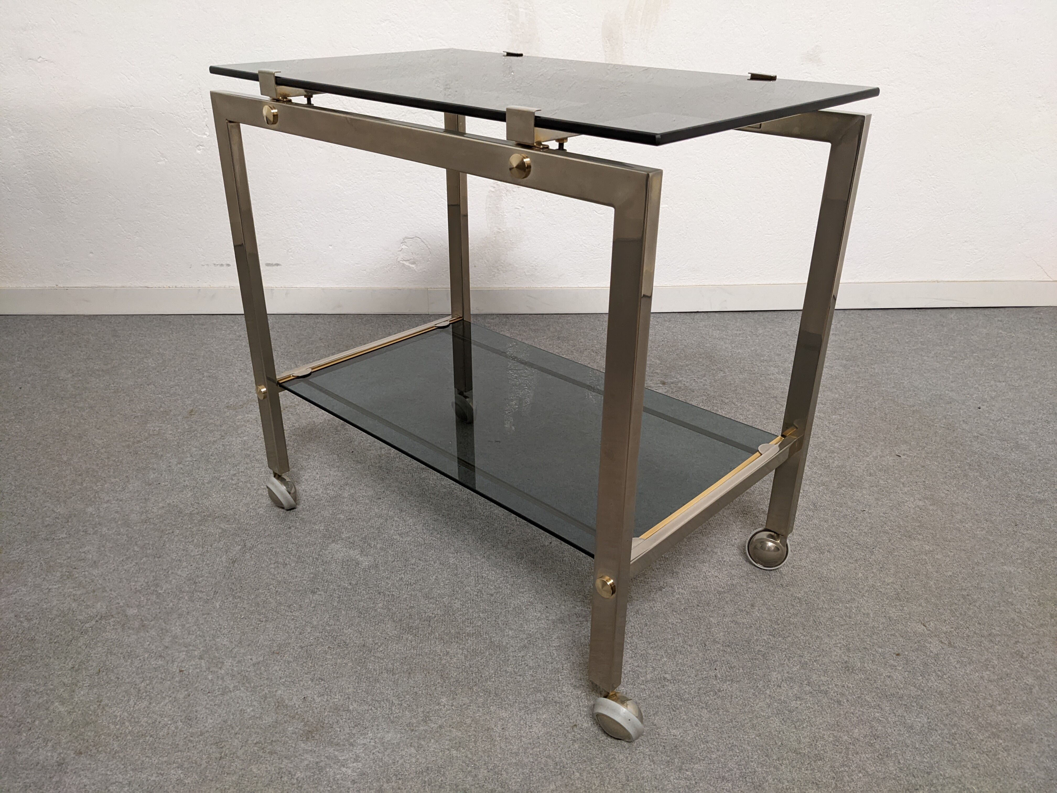 Dessert or side table on wheels from the 70s