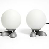 Pair of 1990s table lamps with a cast aluminum base by Sompex