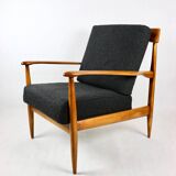 Fauteuil boucle noir design danois sur les oreillers, années 1970