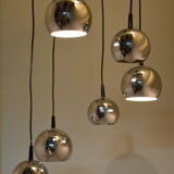 Chromium chandelier waterfall 6 suspensions 1970