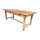 Vendée farmhouse table with cat bar and 2 drawers in solid cherry wood.