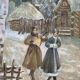 Latvian painting Landscape under the snow signed Olga Morrenn 1981