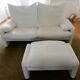 Cassina sofa model maralunga in white leather - 2-seater - with pouf