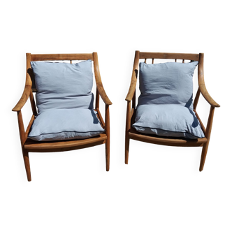 Paire de fauteuils scandinaves