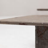 Set of 3 square, fossil marble coffee tables, 1970’s design