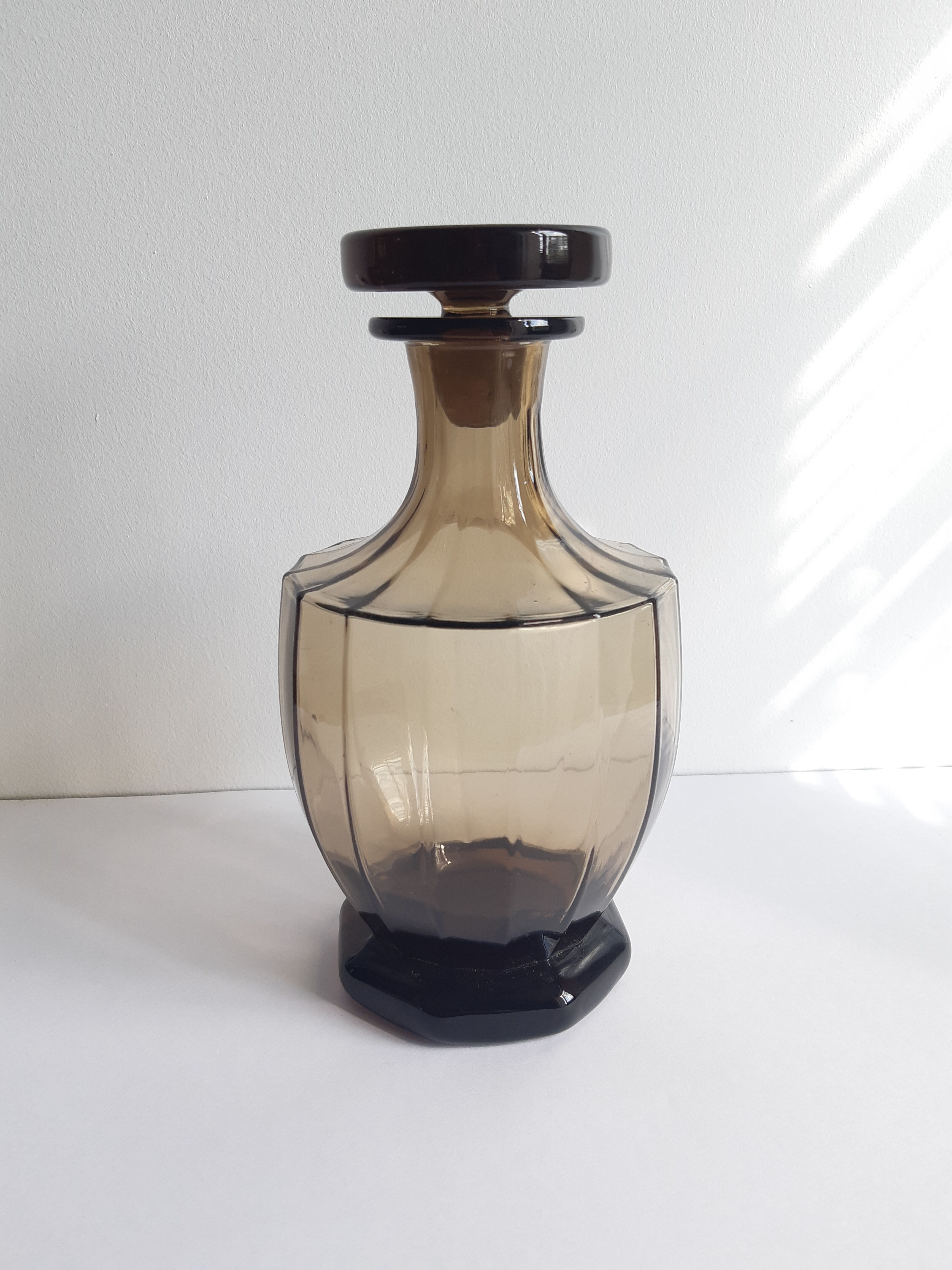 Vintage decanter in grey glass