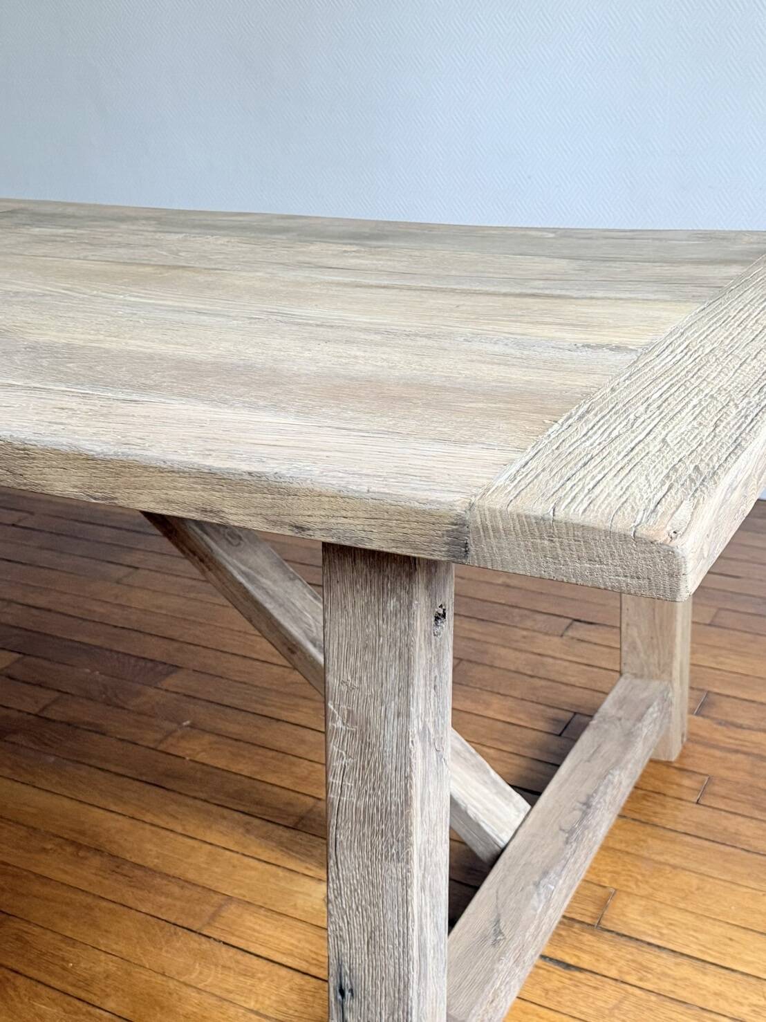 Farm table in solid old oak - Millau 300 by 100 cm