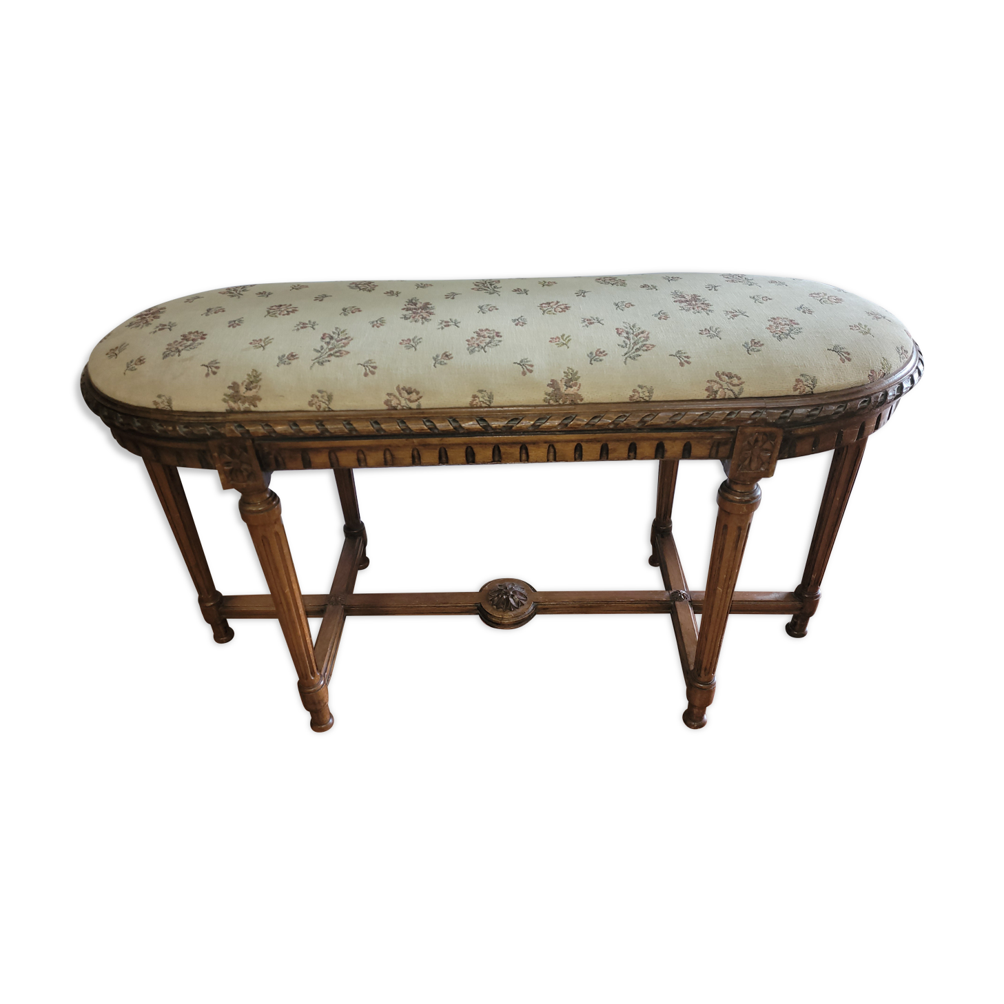 Antique walnut piano bench