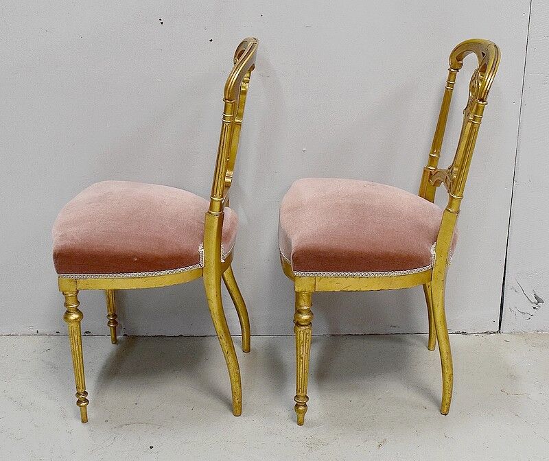 Pair of Golden Wood Chairs Napoleon III Era - Part 2 of the 19th century