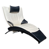 Black and white leather seat model Solo 699 design Stefan Heiliger, WK