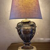 Gold table lamp amphora
