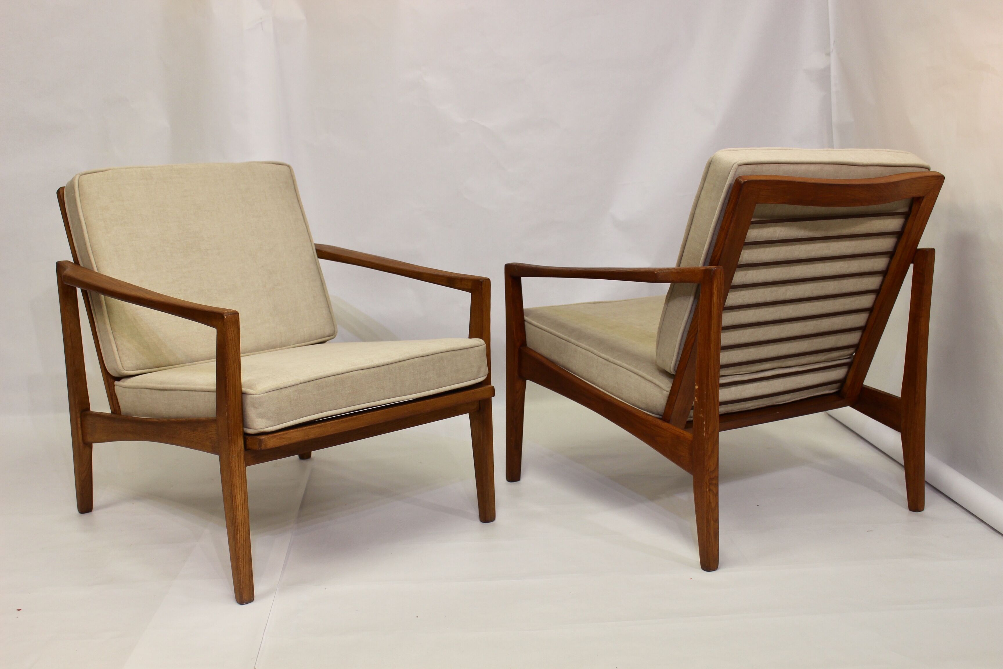 Pair of 60s Scandinavian style armchairs