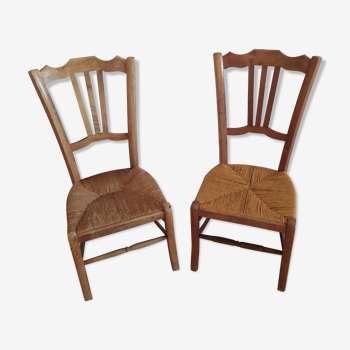 Vintage straw low chairs