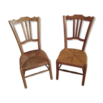 Vintage straw low chairs