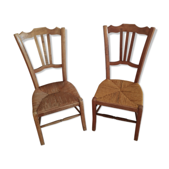 Vintage straw low chairs