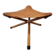 Tabouret tripode en cuir vintage
