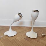 Pair of flexible tulip wall lights designed by Carl Ojerstam