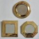 Set of 3 wall mirrors in brass, vintage Moroccan craftsmanship, 9 cm