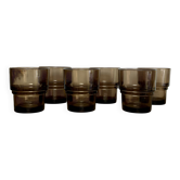 6 vintage smoked glasses vereco
