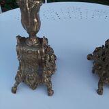 Pair of bronze chandeliers