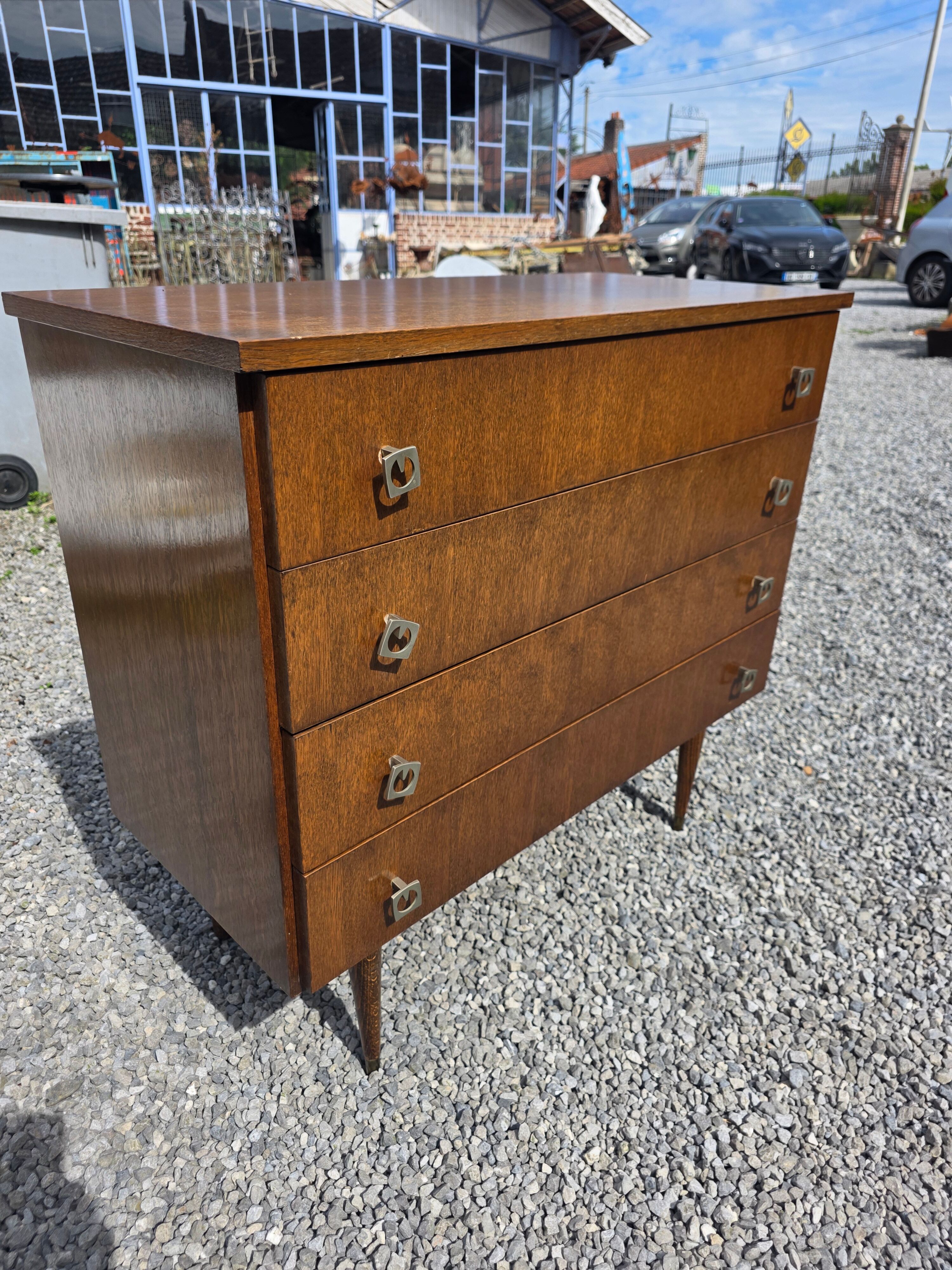 Vintage oak commode from the 1960s.