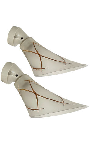 Paire d'appliques art - opaline