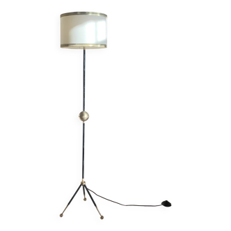 Brass tripod floor lamp