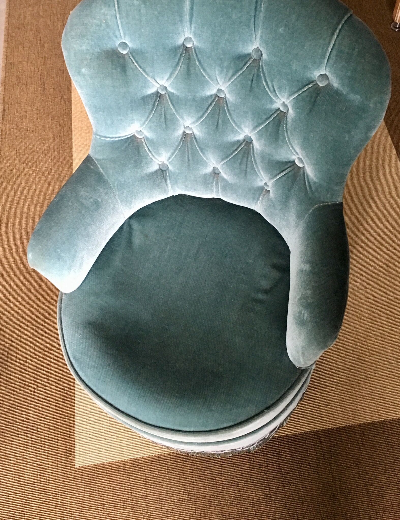 Armchair 70s peacock blue Toad