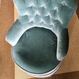Armchair 70s peacock blue Toad