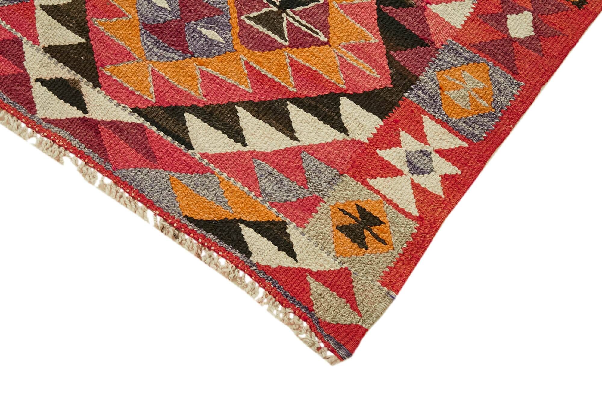 Turkish Handwoven Vintage Herki Kilim 88 cm x 334 cm