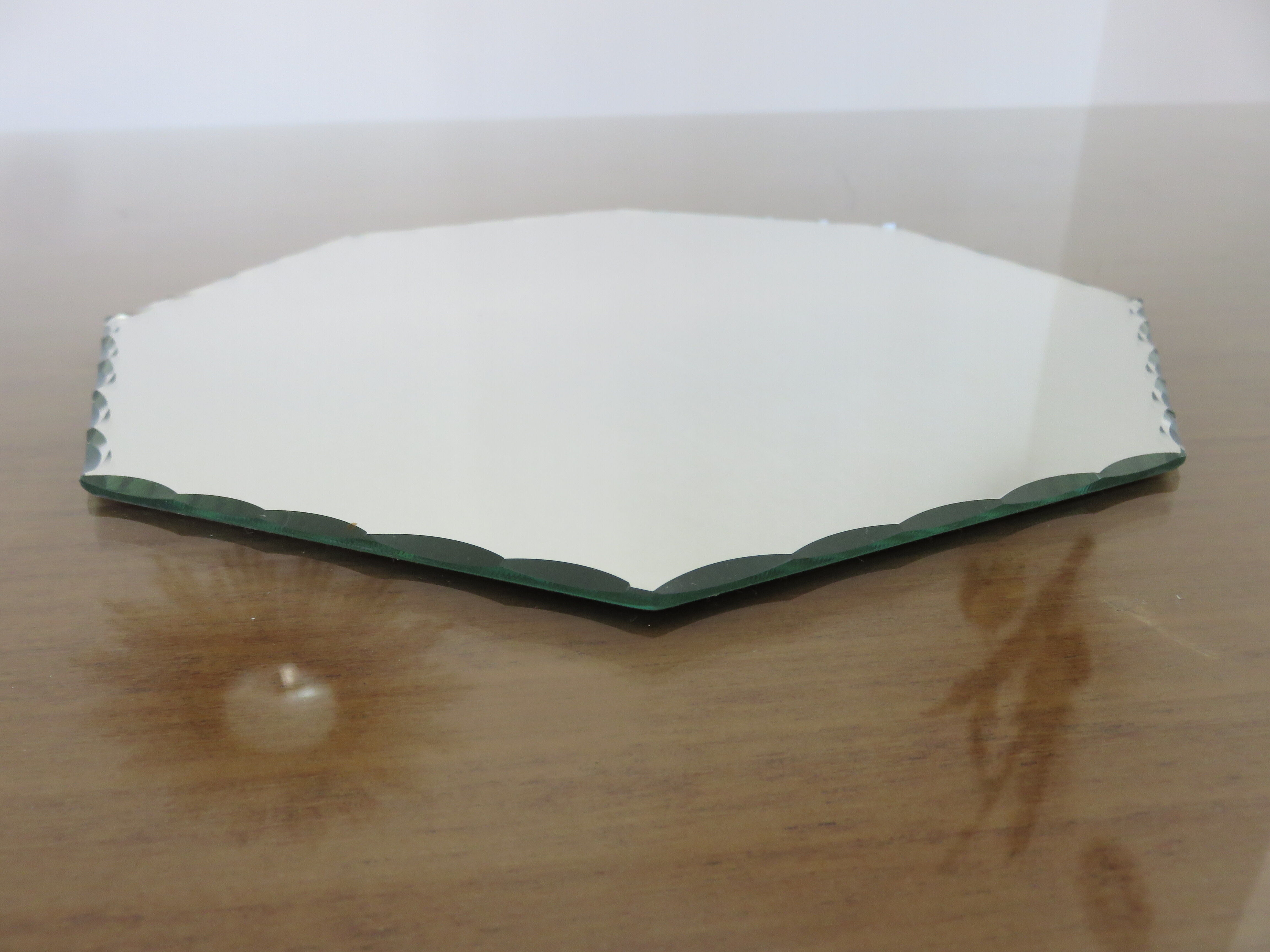 Old octagonal mirror beveled art deco to pose 1940 1950