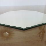 Old octagonal mirror beveled art deco to pose 1940 1950